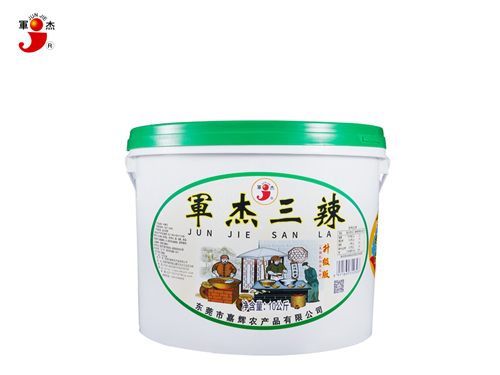 軍杰三辣10公斤桶裝剁辣椒